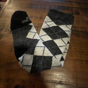 CoreSpun Black and White Argyle Men's Socks size Medium